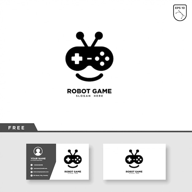 Robot Game Logo Design Et Modèle De Carte De Visite