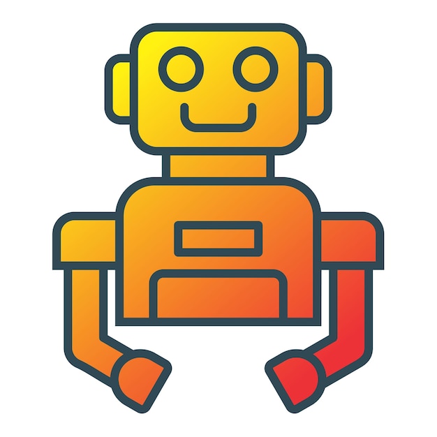 un robot jaune avec un rouge et un orange sur le dos