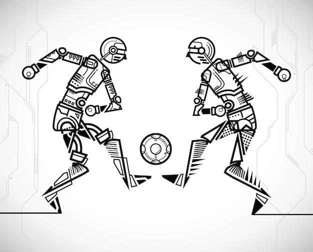 Robot Jouant Au Football