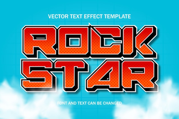 Rock Star Musique Police Typographie Texte Modifiable Effet Style Lettrage Modèle Style Art D'arrière-plan