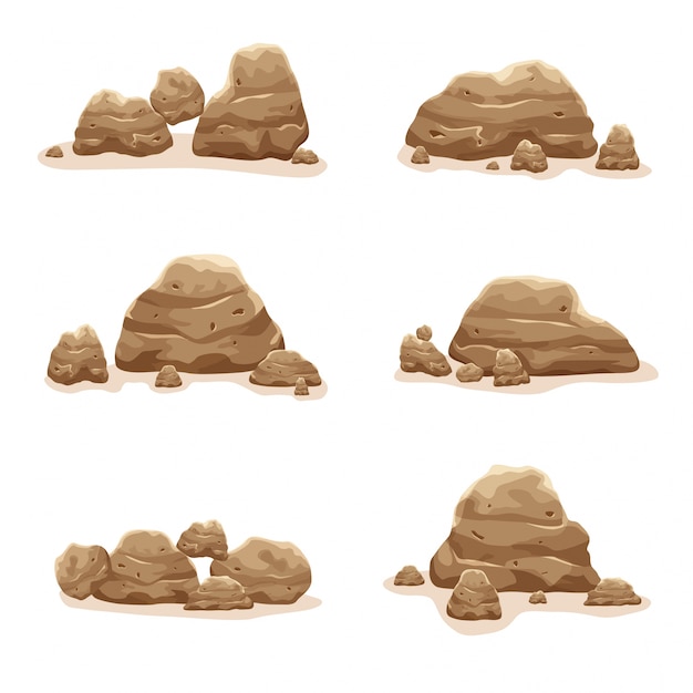 Vecteur rock stones set vector collection d'art