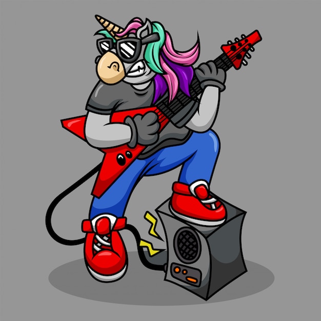 Rocker En Métal Licorne Dessin Animé