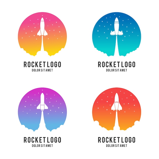 Vecteur rocket launch logo design illustration