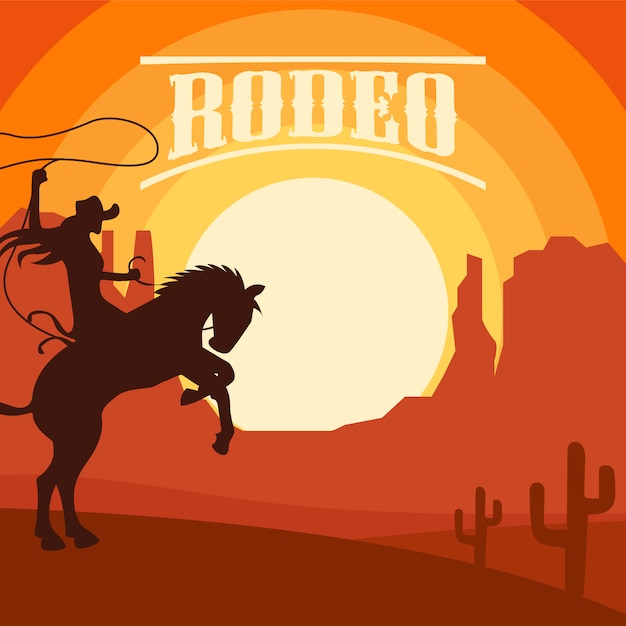 Rodeo Fond Avec Le Coucher Du Soleil