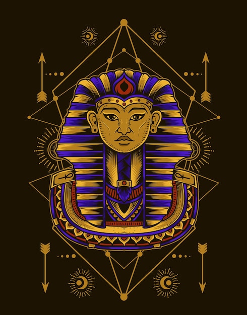 Roi D'egypte D'illustration Avec La Géométrie Sacrée