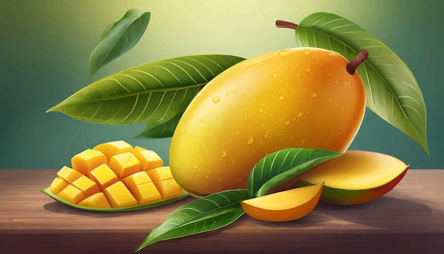 Vecteur le roi des fruits mango en inde illustrateur