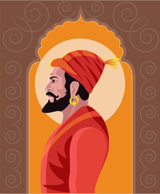 Vecteur le roi hindou shivaji maharaj vecteur