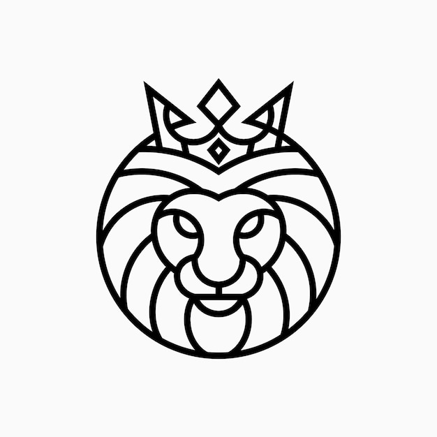 Vecteur roi lion simple logo