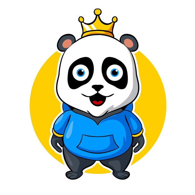 Roi Panda, Mascotte Esports Logo Vector Illustration