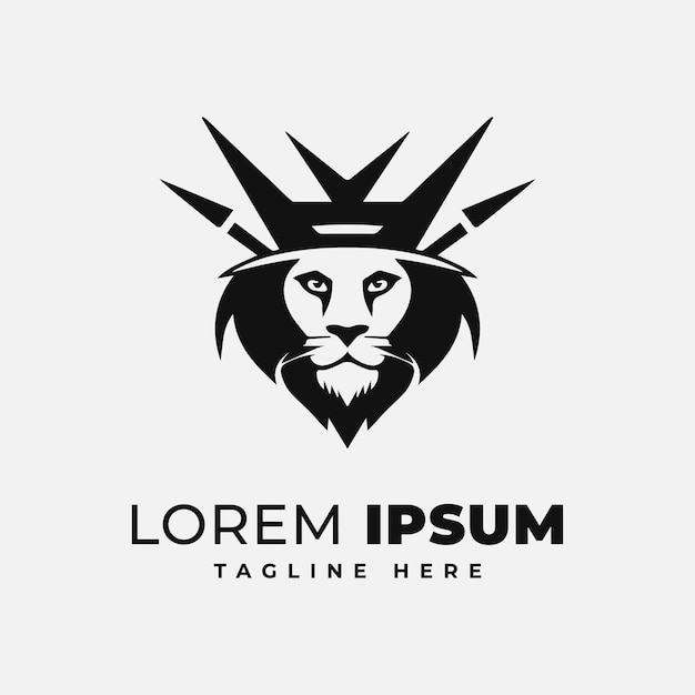 Vecteur roi royal lion couronne logo vecteur premium luxe marque identité lion animal logo illustration