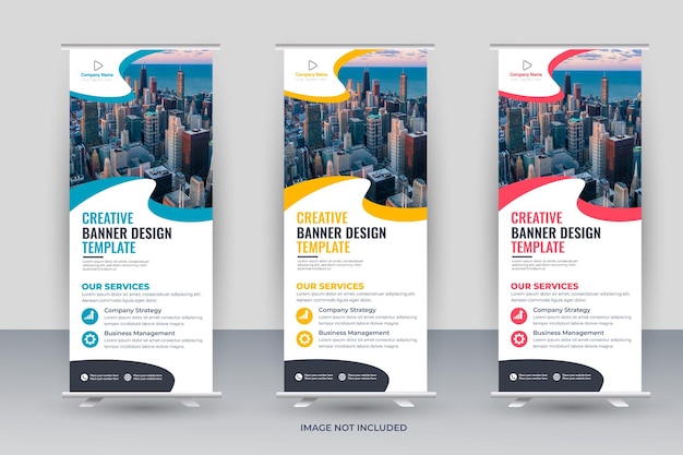 Roll up banner stand template design layout publicité pull up banner