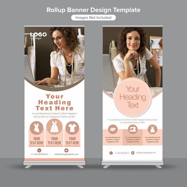 Vecteur roll up standee banner template