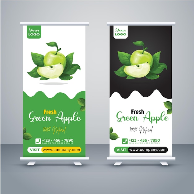 Vecteur rollup banner pour les entreprises apple