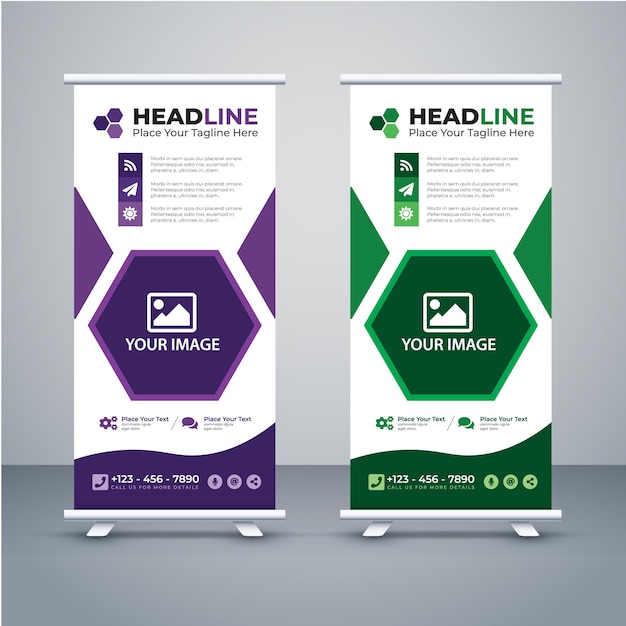 Vecteur rollup banner pour les entreprises