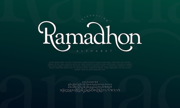 Romadhon De Luxe Premium Romadhon Alphabet Lettres Et Chiffres Typographie De Mariage élégante Islamique