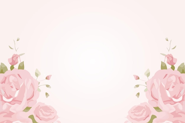 Romantique rose fleur aquarelle art pastel peinture fond frontière illustration vectorielle générative AI Élégant rose fleur florale plante printemps été dessin conception pour bannière d'anniversaire de mariage