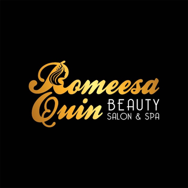 Vecteur romeesa quin logo pour salon de beauté