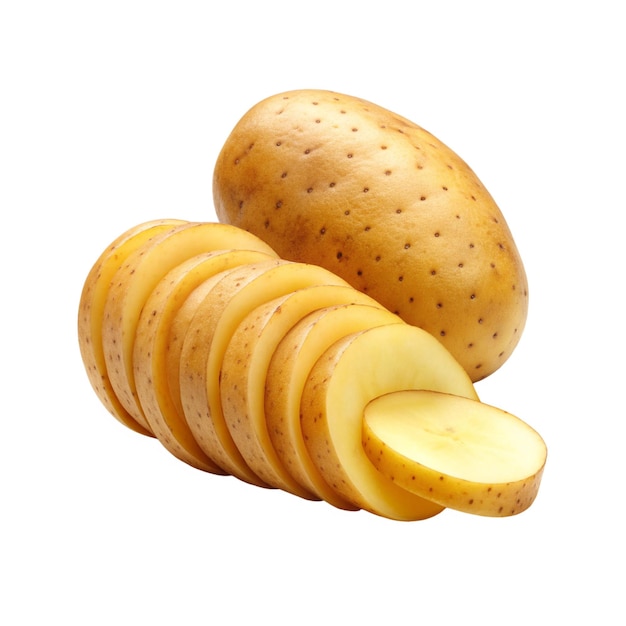 rondes de morceaux de pommes de terre isolées