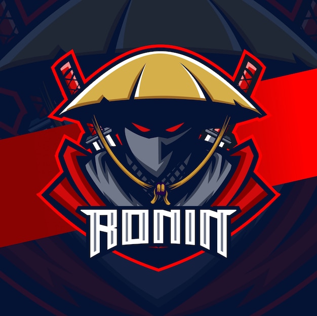 Ronin Samouraï Mascotte Esport Caractère De Conception De Logo