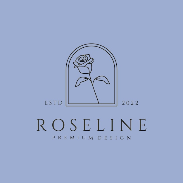 Rose Fleur Icône Dessin Au Trait Logo Vecteur Symbole Illustration Design