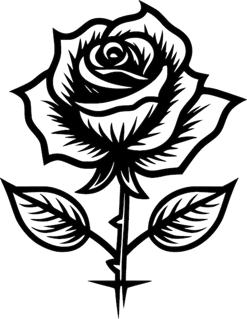 Vecteur rose noir et blanc isolé icône illustration vectorielle