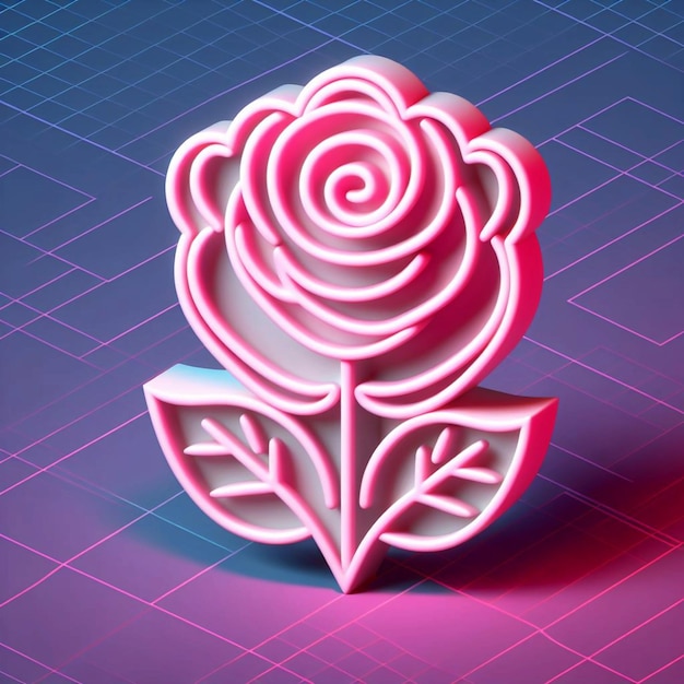 une rose rose avec une fleur blanche dessus