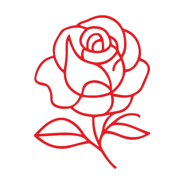 une rose rouge avec une ligne rouge dessus