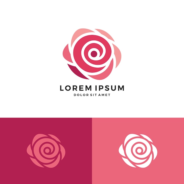 Rose Rouge Logo Vector Icon Fleur