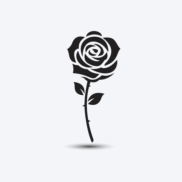 Vecteur rose silhouette monochrome vecteur isolé symbole illustration