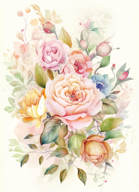 roses d&#39;aquarelle