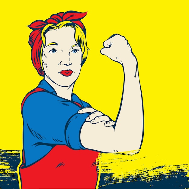 Vecteur rosie the riveter pop art