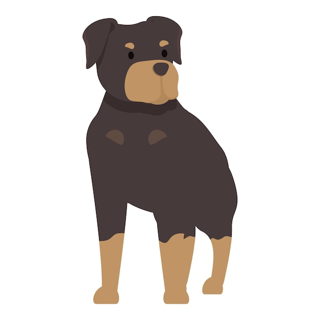 Rottweiler chien de garde debout race de chien de compagnie