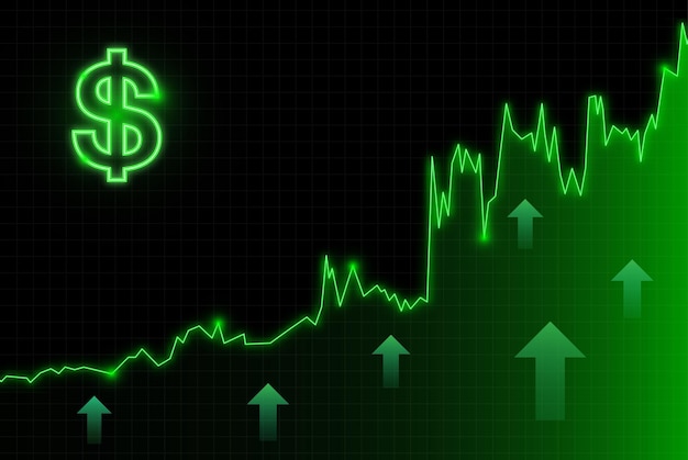 Rouble russe hausse verte flèche de l'économie Illustration vectorielle