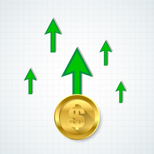 Rouble russe hausse verte flèche de l'économie Illustration vectorielle