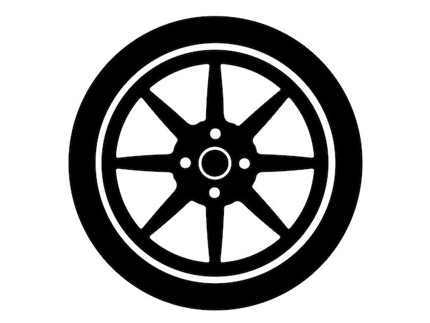 une roue est montrée dans une photo en noir et blanc