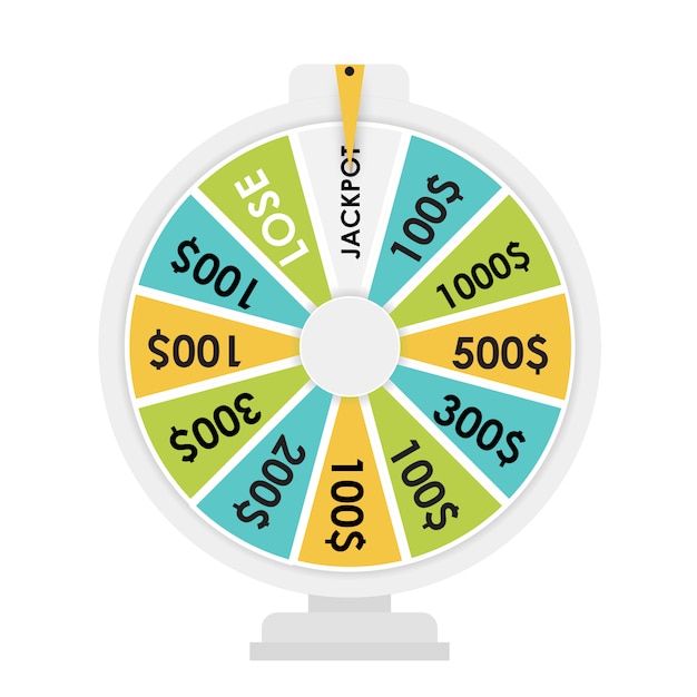 Roue de la fortune, icône chanceuse. Illustration