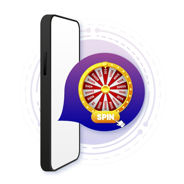 Roue De La Fortune Roue De La Victoire Sur Smartphone Roue De La Fortune Colorée Avec Différentes Sommes De Gains