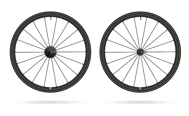 Roues de bicyclette illustration vectorielle jantes de route