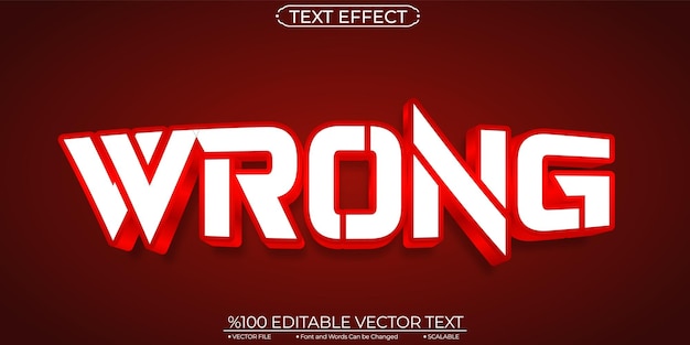 Rouge et blanc Mauvais effet de texte vectoriel modifiable et évolutif