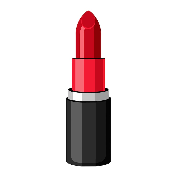 Vecteur rouge à lèvres isolé sur blanc