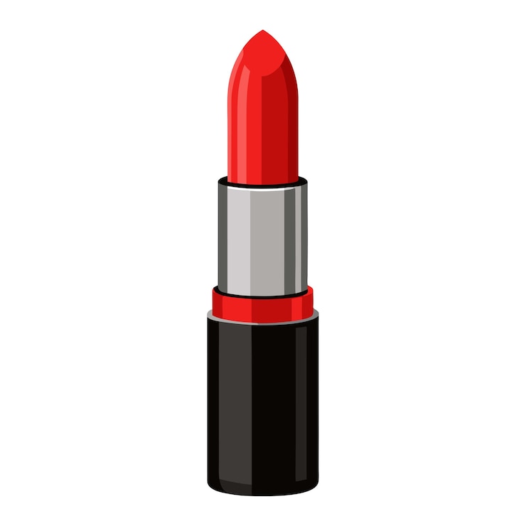 Vecteur rouge à lèvres isolé sur blanc
