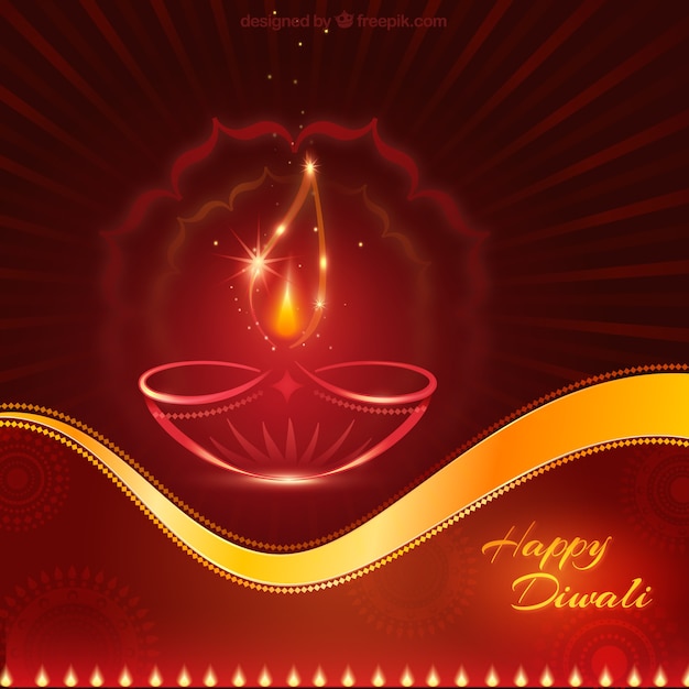 Rouge Et Or Carte De Diwali