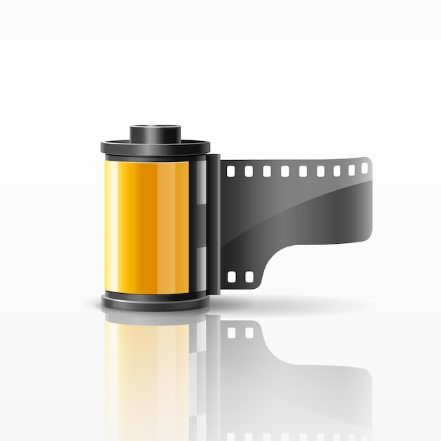 Rouleau De Film Pour Appareil Photo Illustration Vectorielle De Conception Jaune