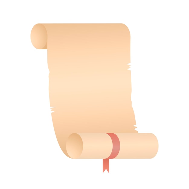 Rouleau de papier papyrus sur une illustration de rouleau