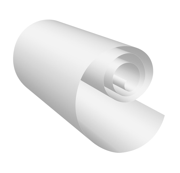 Vecteur rouleau de papier réaliste blanc vectoriel parchemin roulé médiéval
