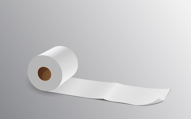 Rouleau de papier de soie long sur illustration vectorielle fond gris