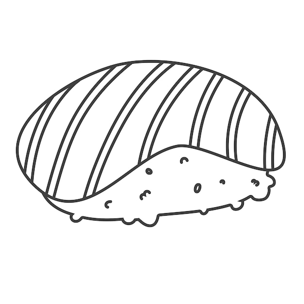 Rouleau De Sushi Au Sésame Cuisine Japonaise Icône De Style De Dessin Animé De Rouleau De Sushi Sushi Isolé Sur Fond Blanc Sushi De Dessin Animé De Vecteur Main Dessiner Style Sushi Rollssian Food