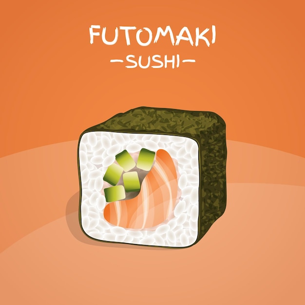 Vecteur le rouleau de sushi futomaki