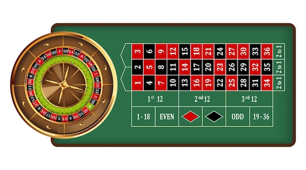 Roulette Vectorielle Sur La Table De Jeu