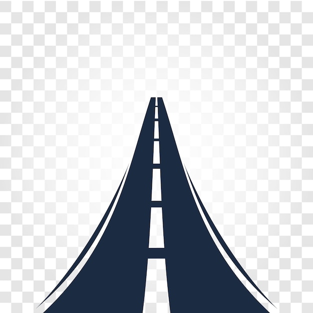 Vecteur route ou autoroute de couleur noire isolée avec des marques de division sur l'illustration vectorielle de fond blanc